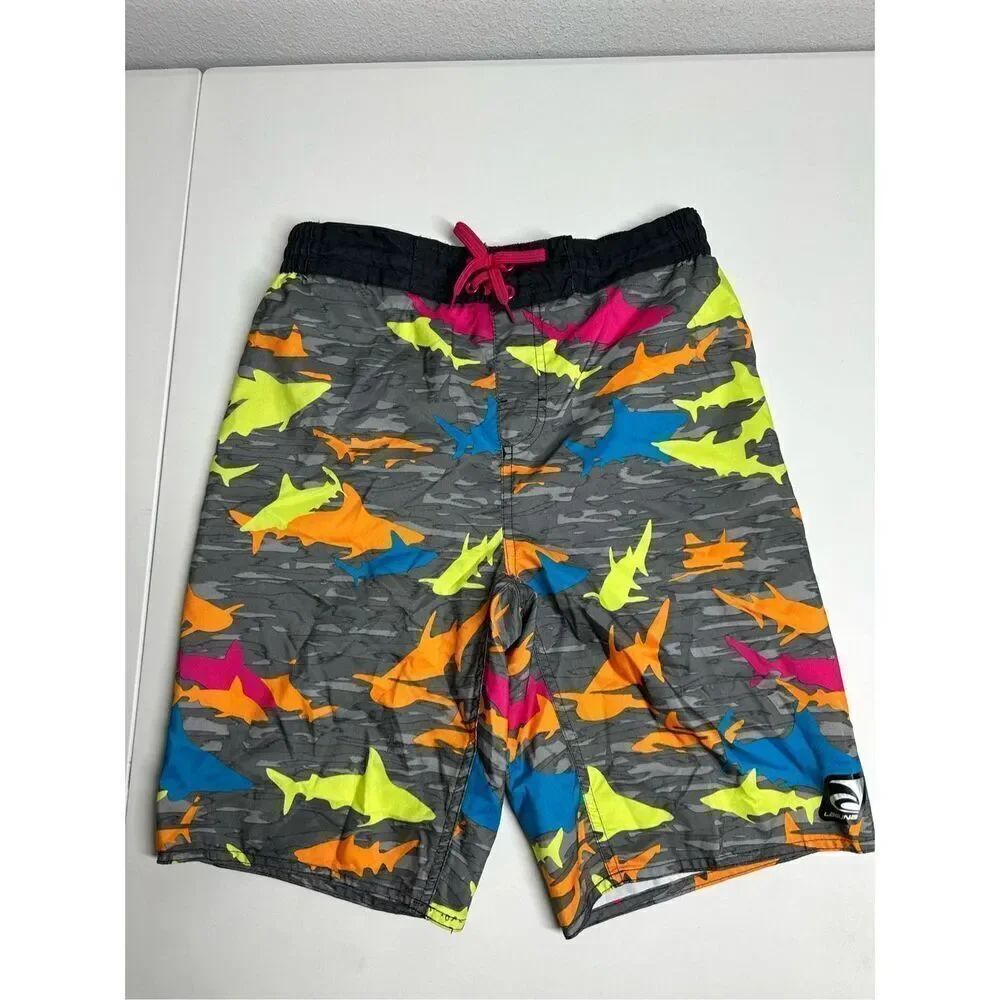 Laguna Boys Sharks Print Swim Shorts Trunks Size L/ 14-16